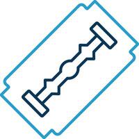 Shaving Blade Line Blue Two Color Icon vector