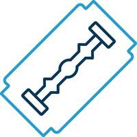 Shaving Blade Line Blue Two Color Icon vector