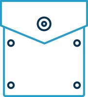Pocket Square Line Blue Two Color Icon vector