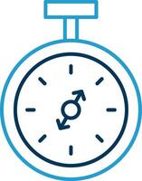 Pocket Watch Line Blue Two Color Icon vector