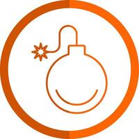 Bomb Line Orange Circle Icon vector