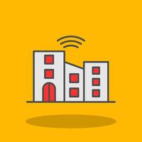 Smart City Filled Shadow Icon vector