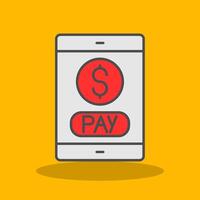 Mobile Payment Filled Shadow Icon vector