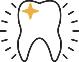 Tooth Skined Filled Icon vector