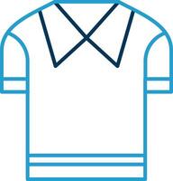 Casual Shirt Line Blue Two Color Icon vector