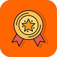 Medal Filled Orange background Icon vector