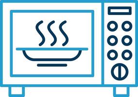 Microwave Line Blue Two Color Icon vector