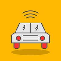 Autonomous Car Filled Shadow Icon vector