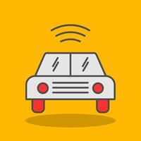 Autonomous Car Filled Shadow Icon vector