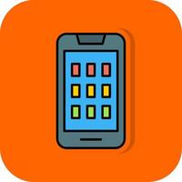 Mobile Filled Orange background Icon vector