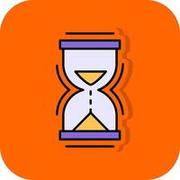 Hour Glass Filled Orange background Icon vector