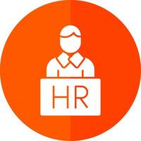 Human Resources Glyph Red Circle Icon vector