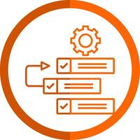 Backlog Line Orange Circle Icon vector