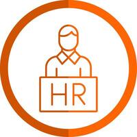 Human Resources Line Orange Circle Icon vector