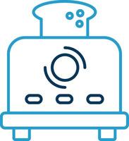 Toaster Line Blue Two Color Icon vector