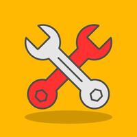 Wrench Filled Shadow Icon vector