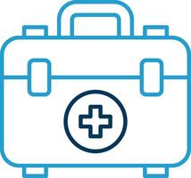 First Aid Box Line Blue Two Color Icon vector