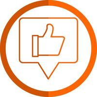 Satisfaction Line Orange Circle Icon vector