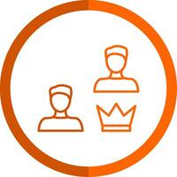 Membership Line Orange Circle Icon vector