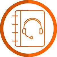 Notebook Support Line Orange Circle Icon vector