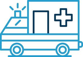 Ambulance Line Blue Two Color Icon vector