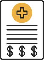 Medical Bill Skined Filled Icon vector