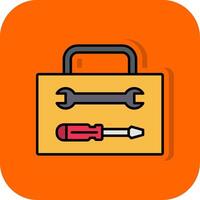 Tool Box Filled Orange background Icon vector