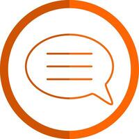 Conversation Line Orange Circle Icon vector