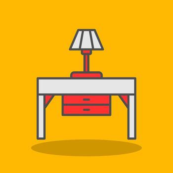 Console Table Filled Shadow Icon vector