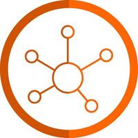 Connection Line Orange Circle Icon vector