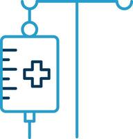 Medical Drip Line Blue Two Color Icon vector