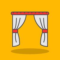 Curtains Filled Shadow Icon vector