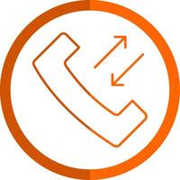 Contact Us Line Orange Circle Icon vector