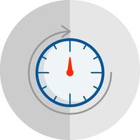 Round Clock Flat Scale Icon vector