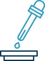 Pipette Line Blue Two Color Icon vector
