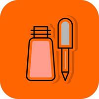 Eyeliner Filled Orange background Icon vector