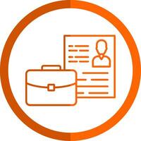 Suitcase Line Orange Circle Icon vector