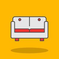 Sofa Bed Filled Shadow Icon vector