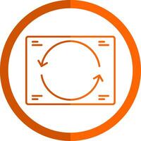 sincronizar línea naranja circulo icono vector