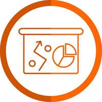 Business Strategy Line Orange Circle Icon vector