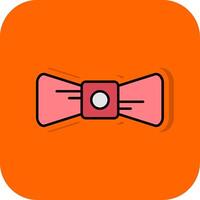 Bow Tie Filled Orange background Icon vector