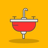 lavabo lleno sombra icono vector