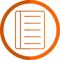 Notebook Line Orange Circle Icon vector