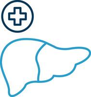 Liver Line Blue Two Color Icon vector