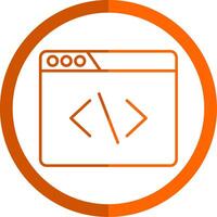 desarrollar línea naranja circulo icono vector