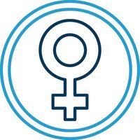 Female symbol Line Blue Two Color Icon vector
