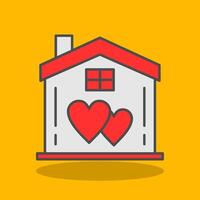 Sweet Home Filled Shadow Icon vector