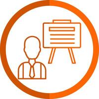 Board Line Orange Circle Icon vector