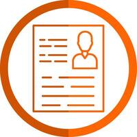 Resume Line Orange Circle Icon vector