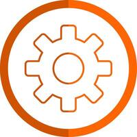 Gears Line Orange Circle Icon vector